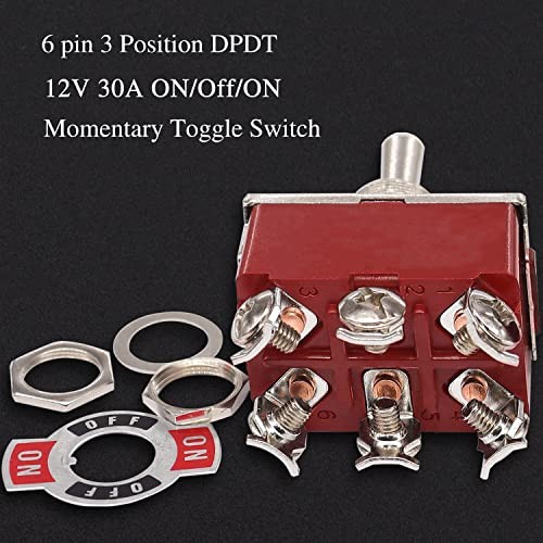 2pcs Momentary Toggle Switch DPDT (ON)-Off-(ON) 6 Terminal 3 Position Toggle