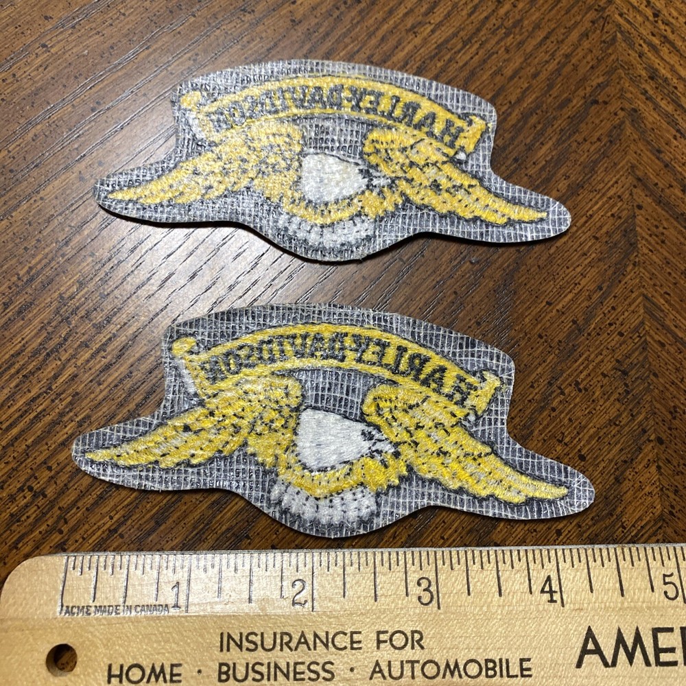 Two New Harley Davidson Patches Black Gold Winged Eagle