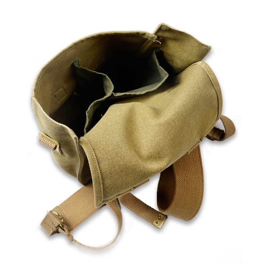 WW2 UK P37 BAG BACKPACK COTTON MEDIUM SIZE HIGH QUALITY REPLICA KHAKI WITH STRAP
