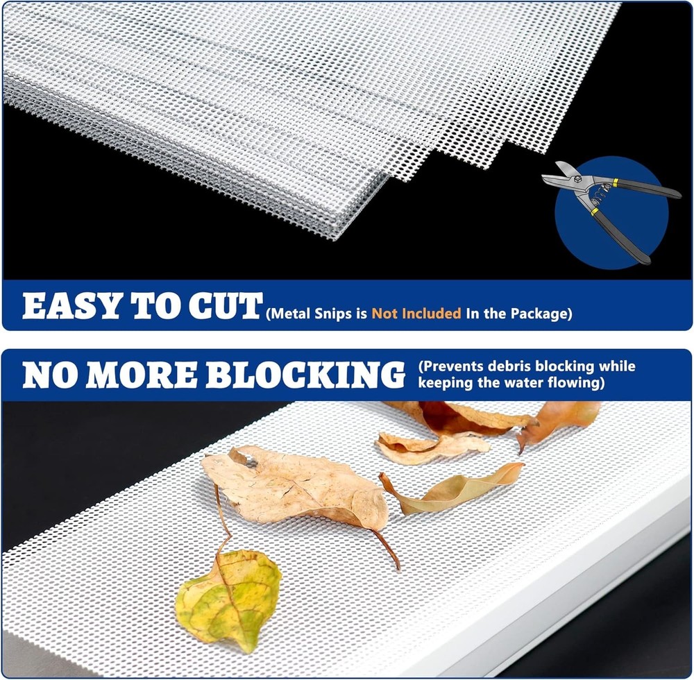 35 Pack Stainless Steel Micro Mesh Gutter Guard for 4", 5", 6" White