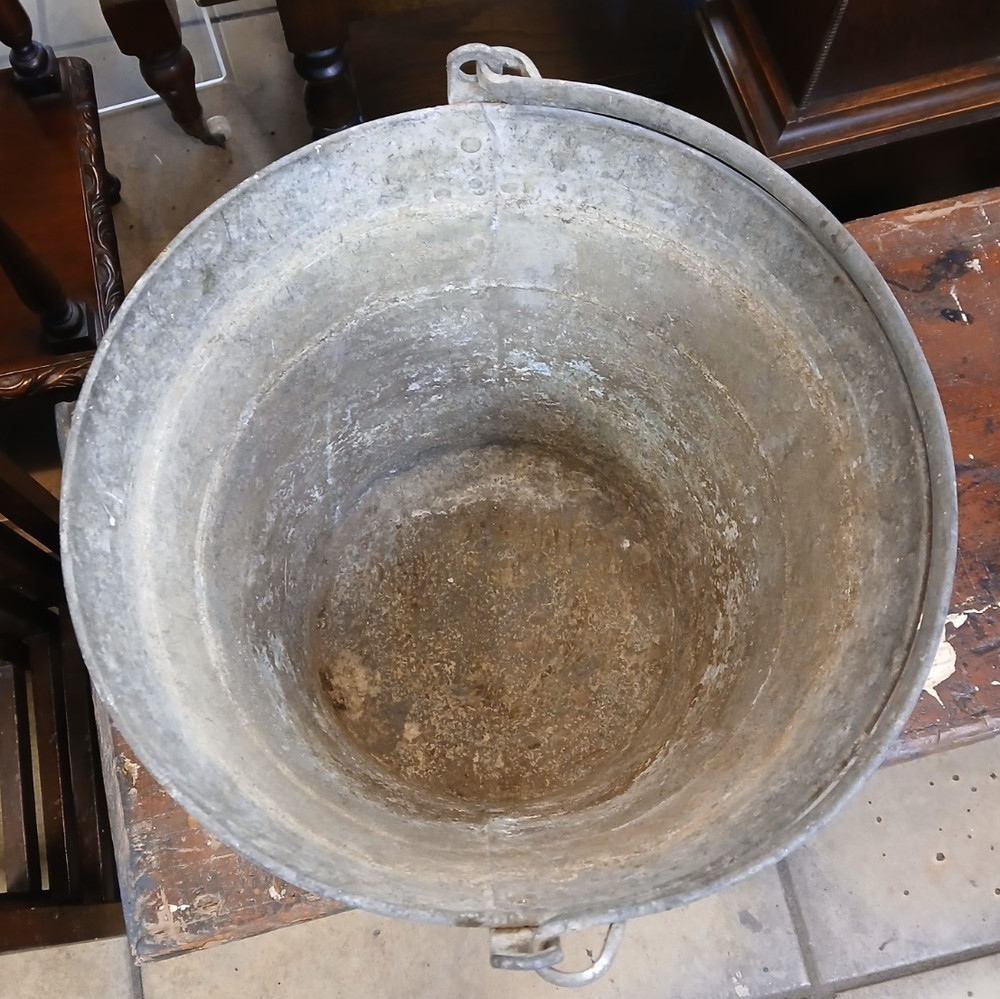Large Vintage Galvanised Bucket