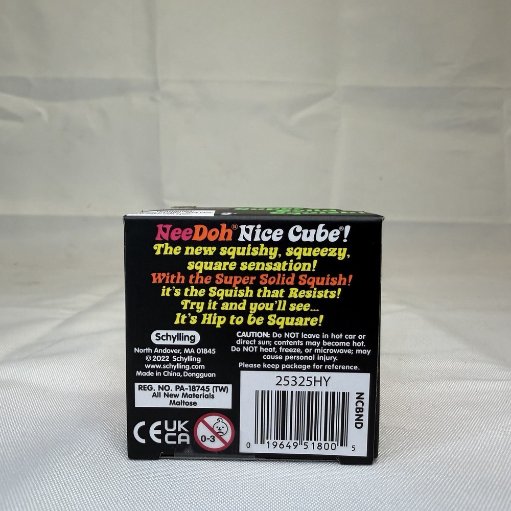 NeeDoh Nice Cube Super Solid Squish Pink Stress Toy New in Box