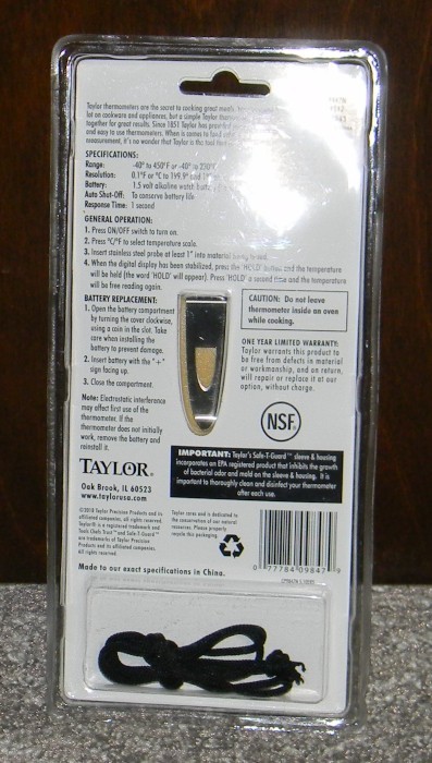 Taylor - Five Star Waterproof Compact Digital Thermometer - 9847N