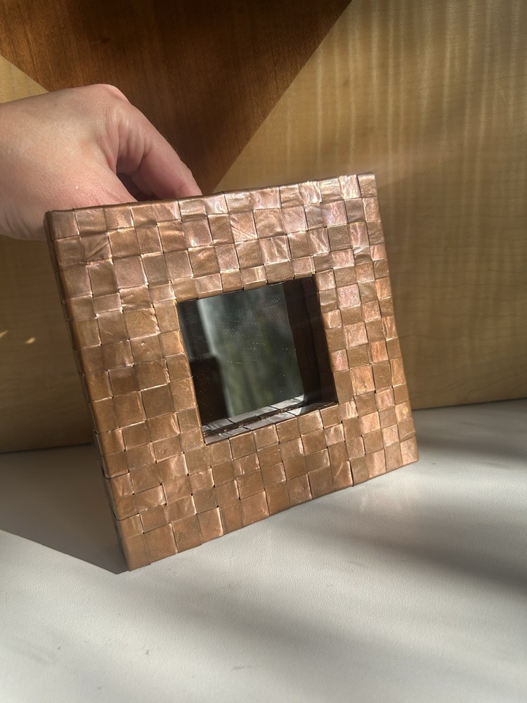 Woven Copper Handmade Mirror