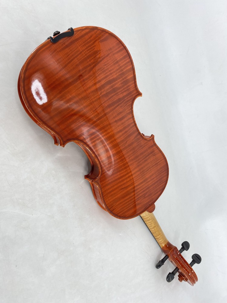 Premium 4/4 Violin Handmade One-Piece Flamed Maple Back Case Bow & Shoulder Rest