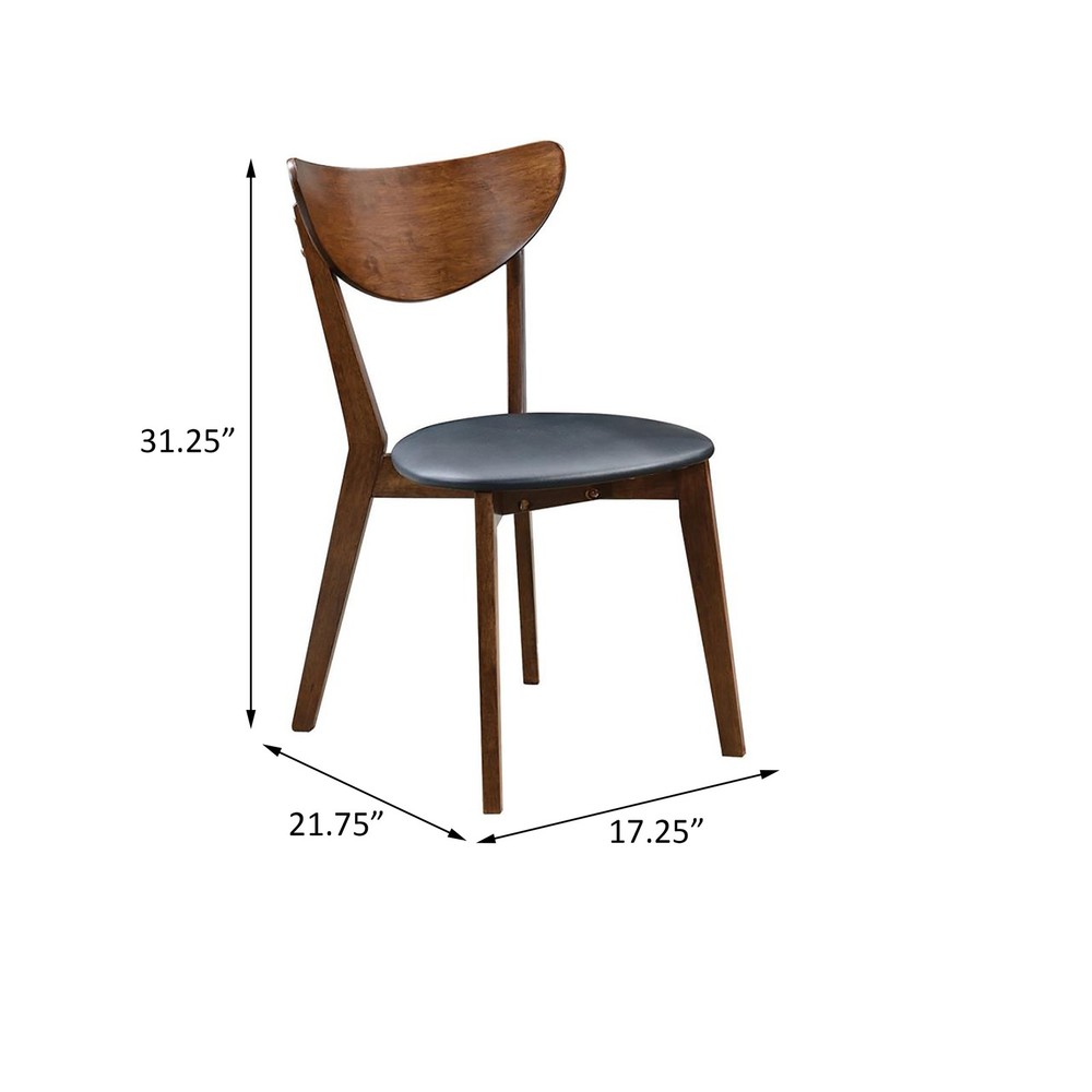 Dark Walnut and Black Open Back Side Chairs