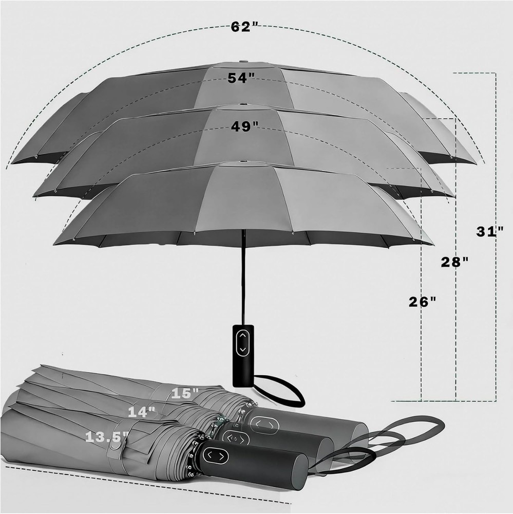 Versatile 49/54/62 Inch Golf Umbrella - Automatic Open, Double Canopy Design