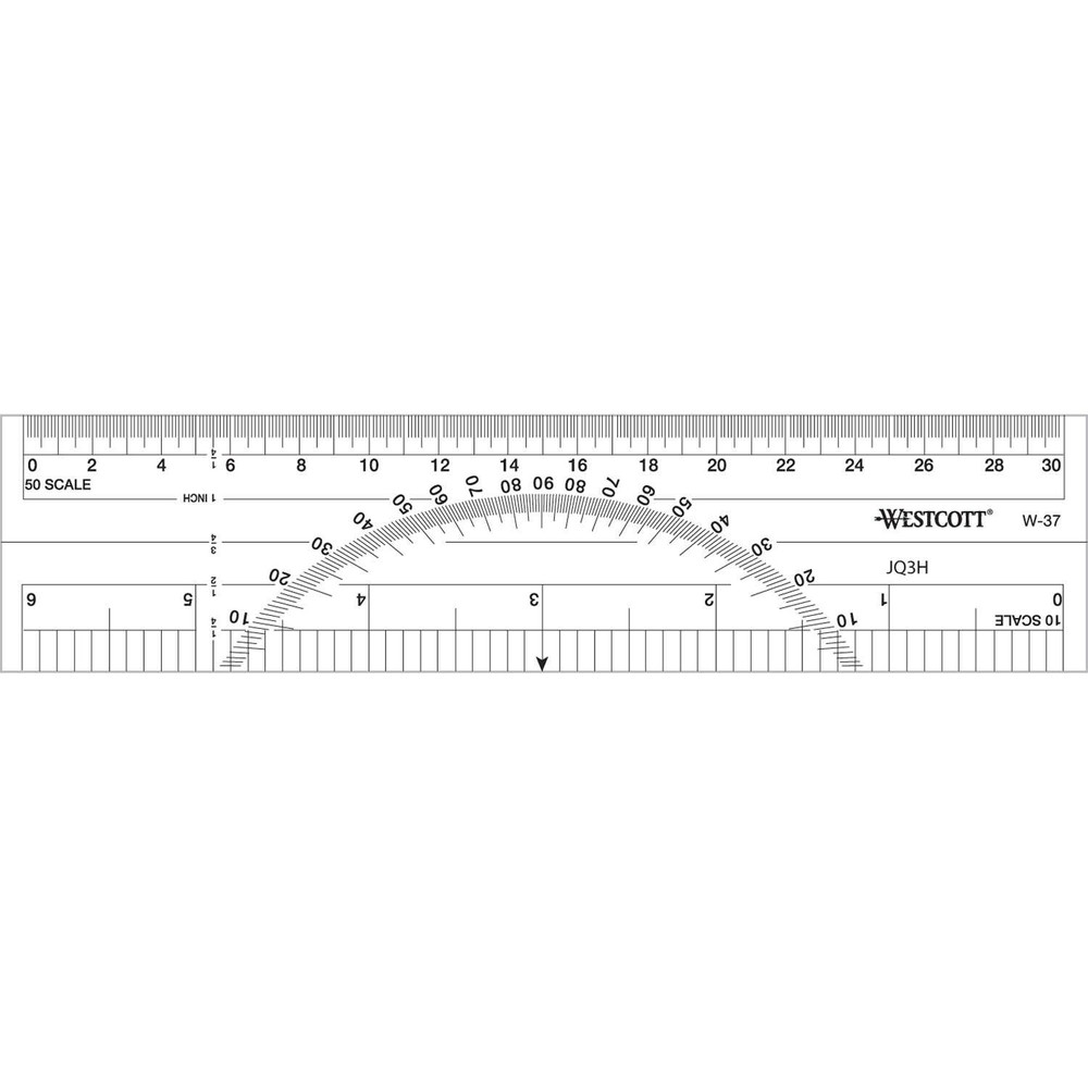 Westcott Model W-37 6” Protractor Ruler, Decimal