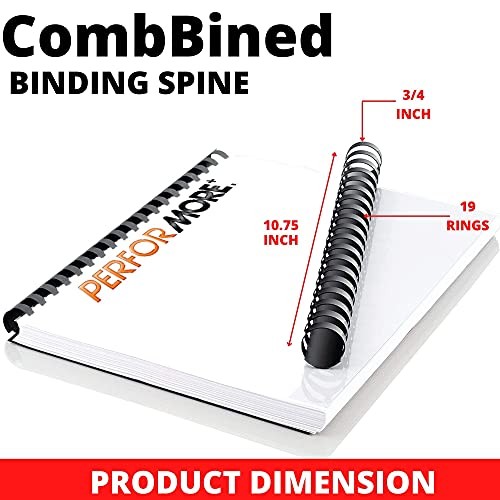 Binding Combs - 100 Pack, 3/4" Diameter, 10.75" Overall Length, Black Plastic