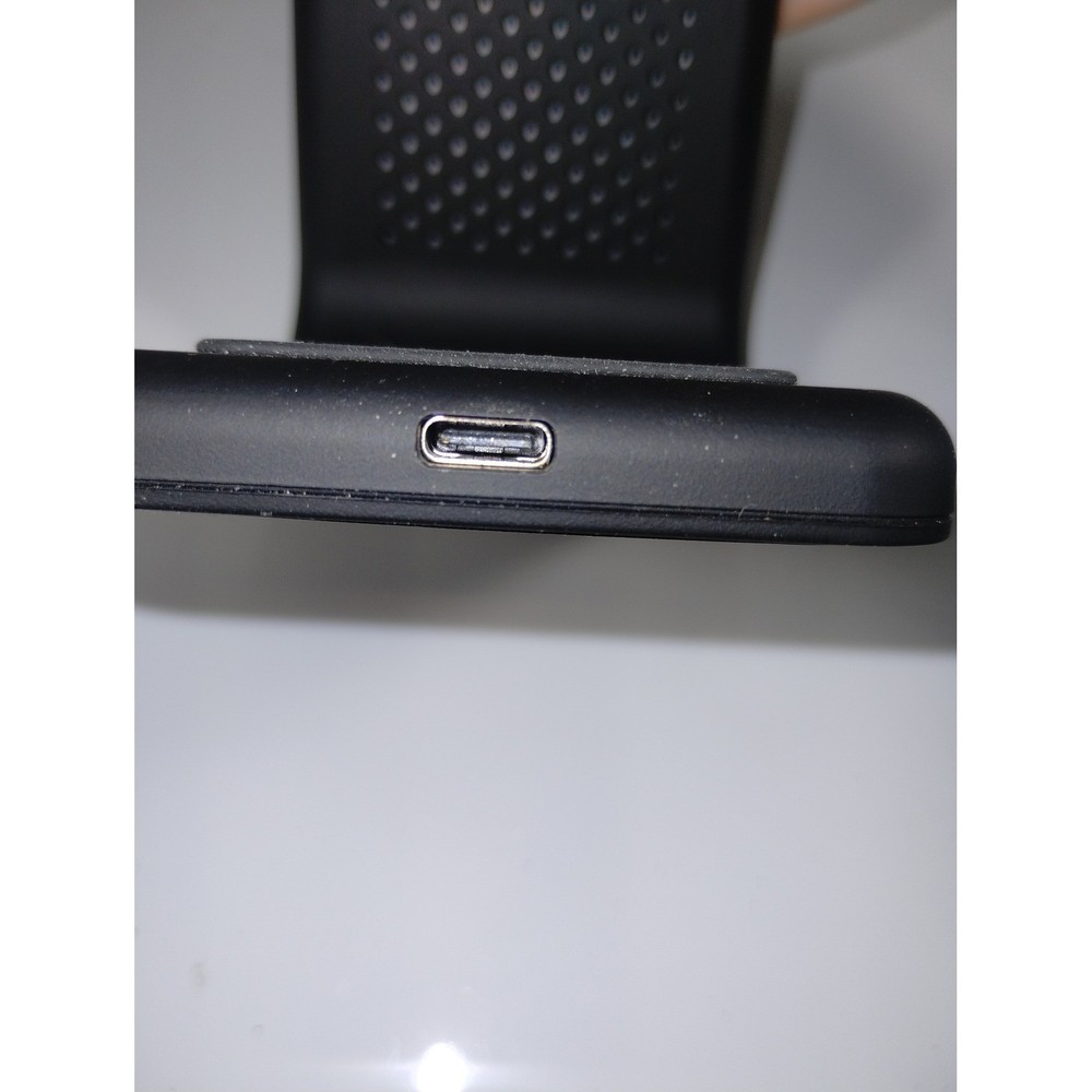 Wireless three point charging station black smart watch, phone, tablet