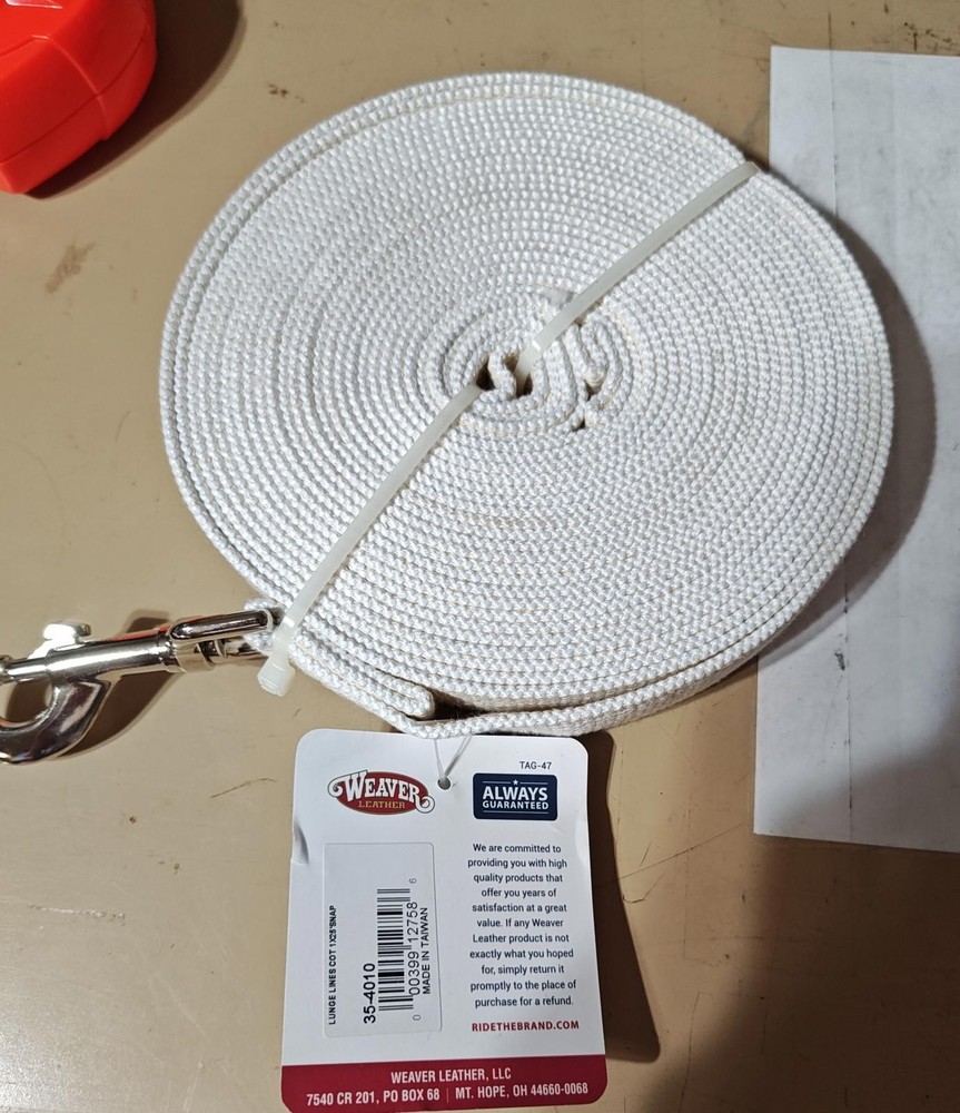 25' Weaver Lunge Line White