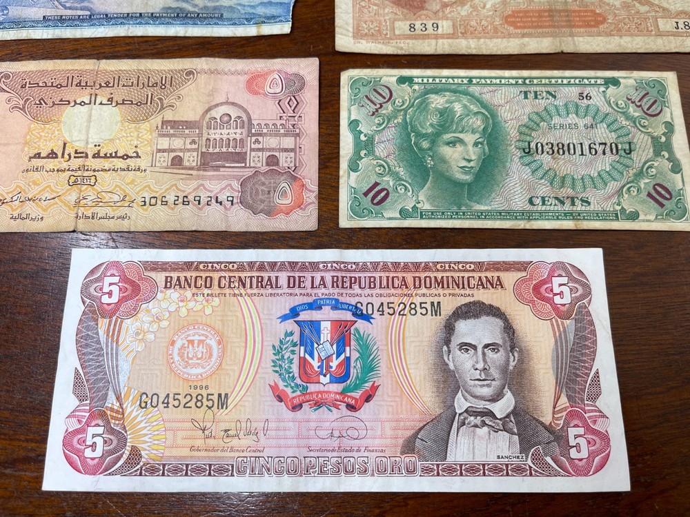 Early World Foreign Countries 5 Banknotes lot
