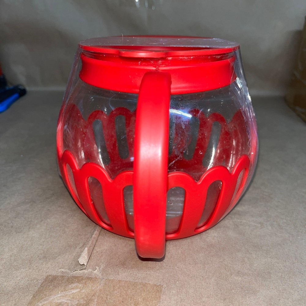 Ecolution Micro-Pop Glass Microwave Popcorn Popper 1.5 Quart Red