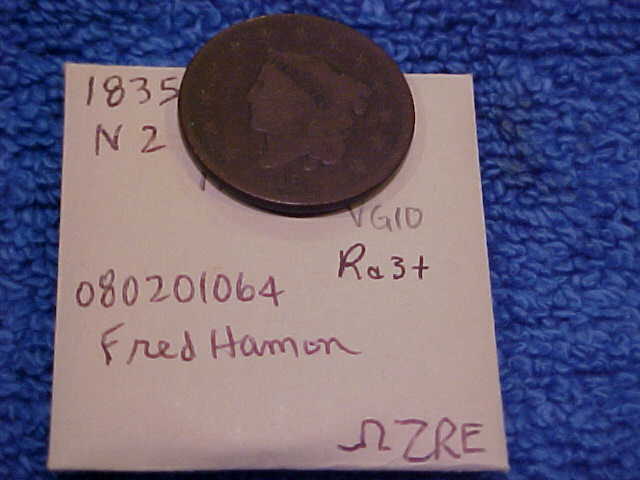 1835 N.2 US Large Cent Ra3+ FBCf