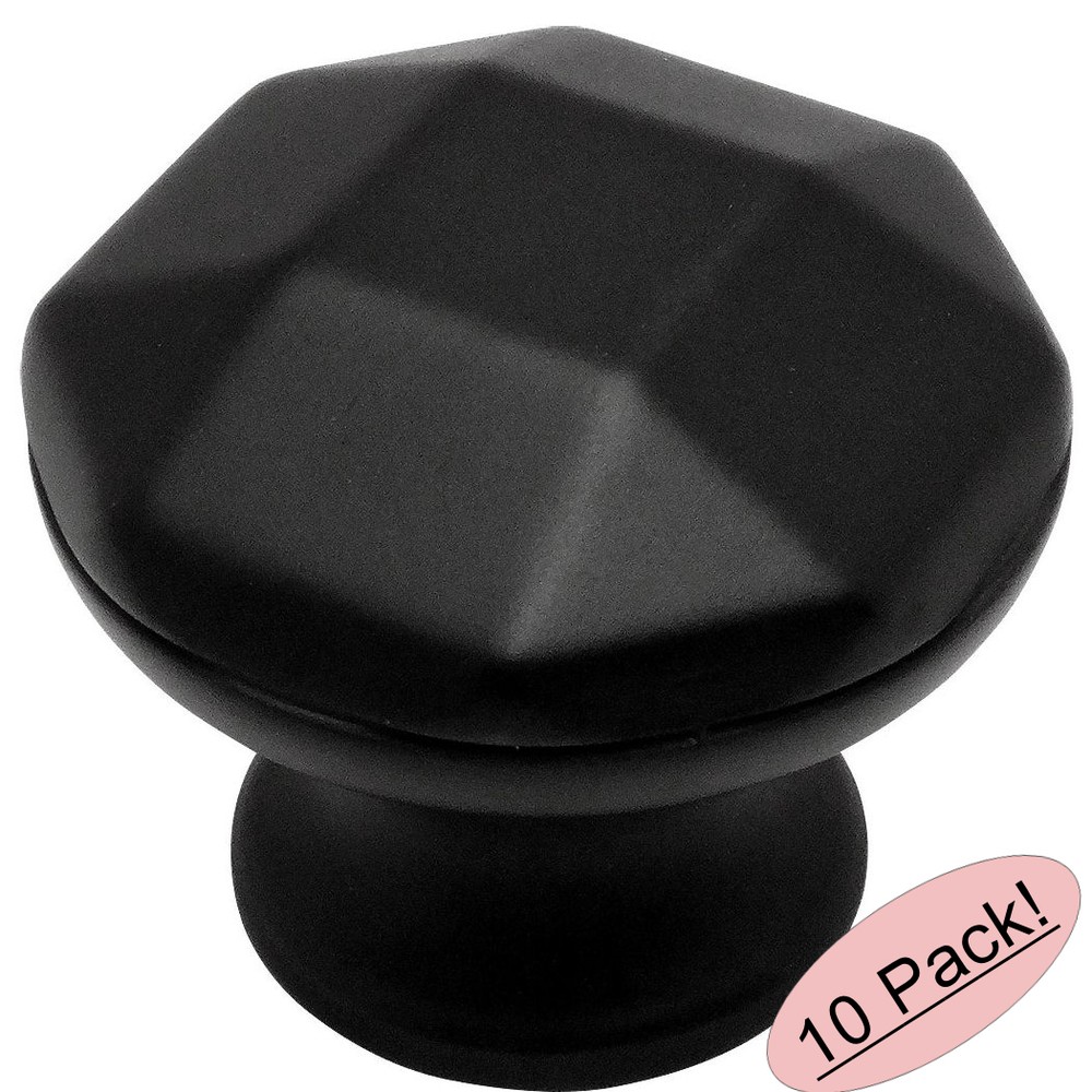 *10 Pack* Cosmas Cabinet Hardware Flat / Matte Black Knobs #4562FB