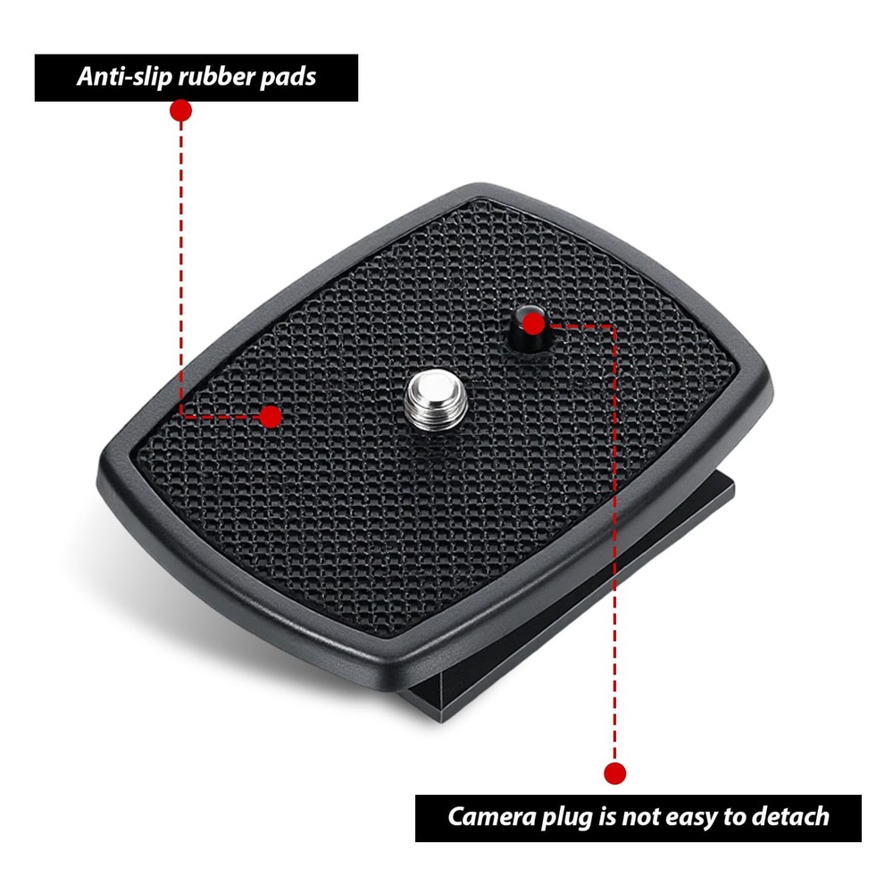 2 Pack Camera Quick Release Plate 63x48mm Universal Tripod Adapter Mount