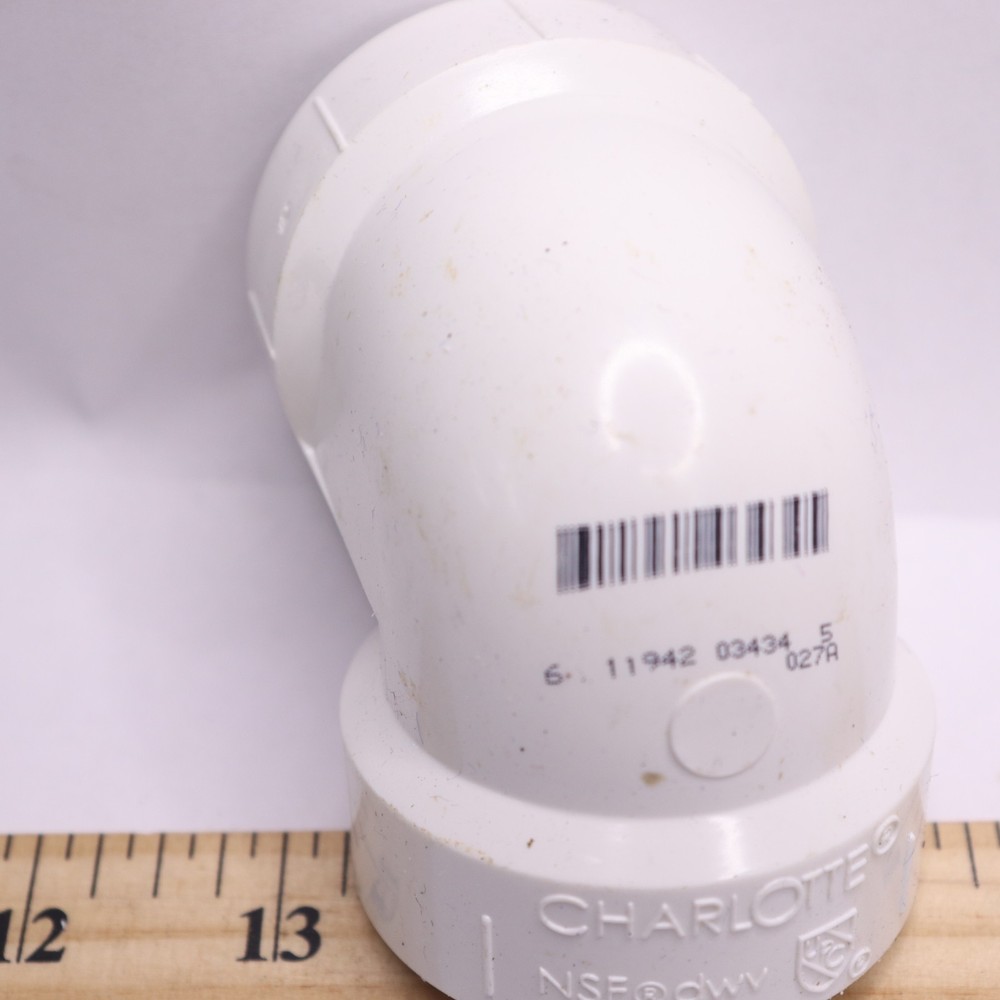 Vent 90Â° Elbow Pipe Fitting White Schedule 40 1-1/2"