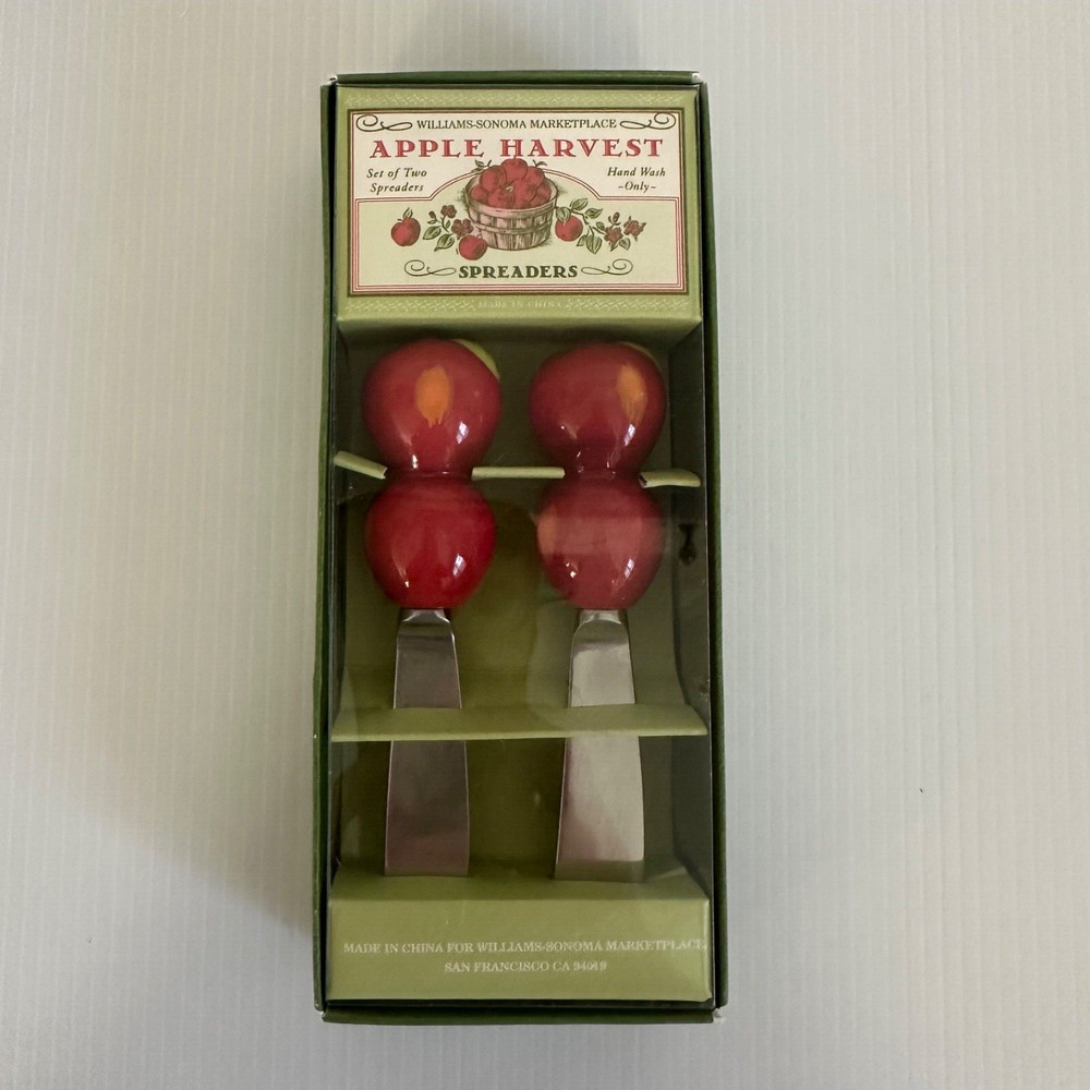 (2) Williams Sonoma APPLE Spreaders for Dips and Spreads ~ NEW