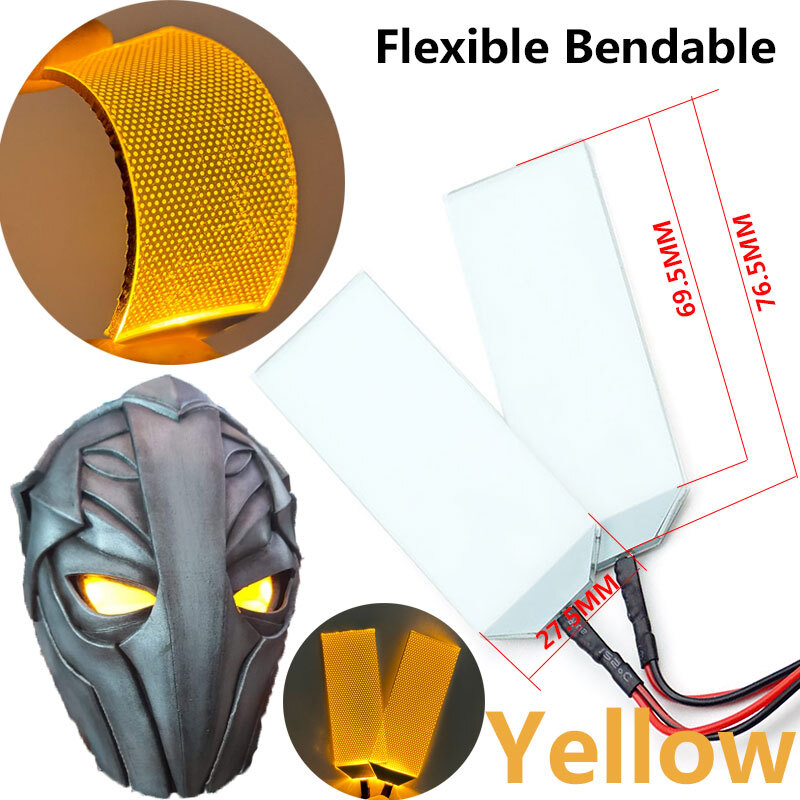 Flexible Bendable Glow Eyes Yellow Remote Control Touch Switch Helmet Eye Lights
