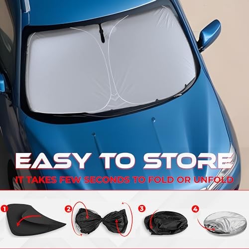 Foldable Sunshade Compatible with 2013-2017 Lexus LS, UV Reflective and Easy