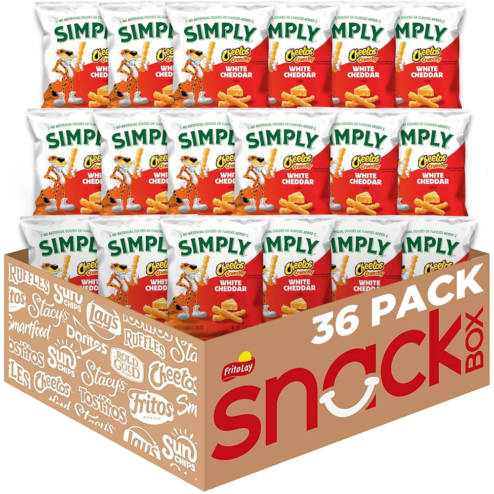Cheetos Crunchy White Cheddar Snacks, 36 Pack, 0.875 Ounce Each