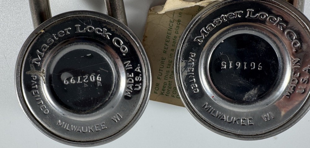 Two Pack Master Case Hard Combination Locks with Combinations