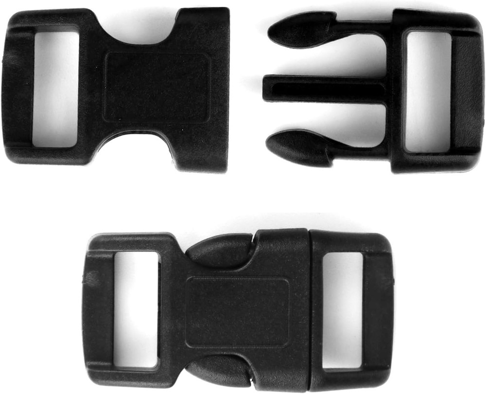 5/8" Black Plastic Side Release Buckle Curved Quick Release for DIY Bracelets, B