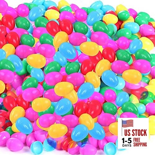 2000 Pcs Easter Eggs,2.4" Assorted Bright Colors Plastic Easter Eggs 2000 Pack
