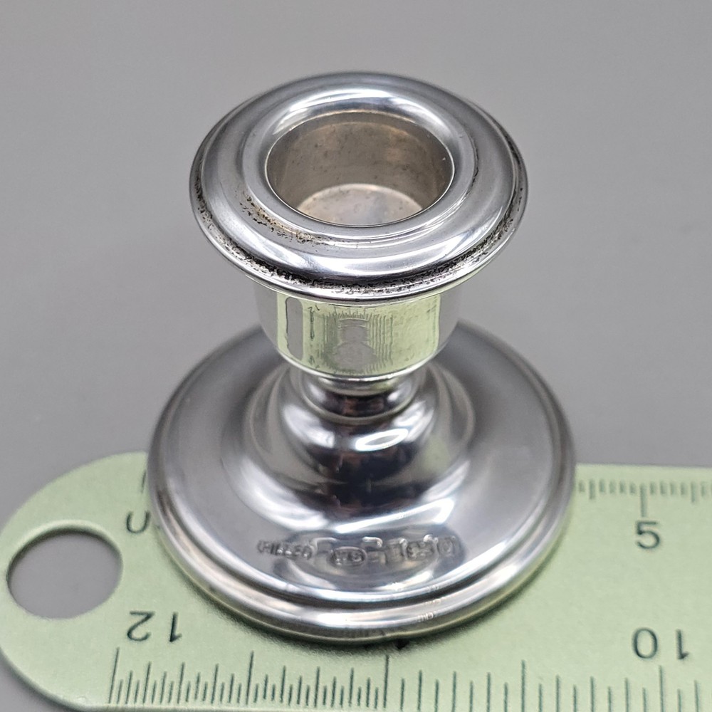 Tiny Sterling Silver Filled Candlestick by W S Birmingham 1988