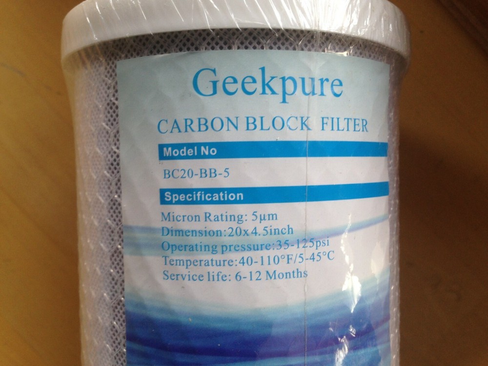 Geekpure BC20-BB-5 Carbon Block Filter,20 x 4.5” Damaged Base