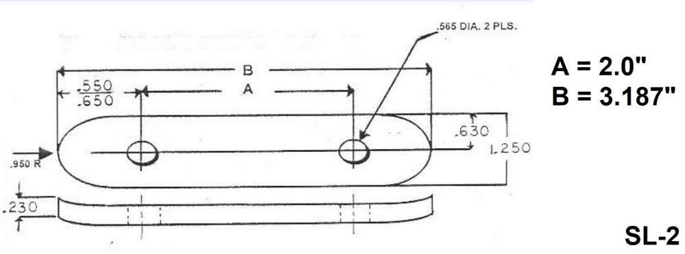 10 - Shackle Link Strap 2" on Center Trailer Leaf Spring Axle fits Dexter ALKO