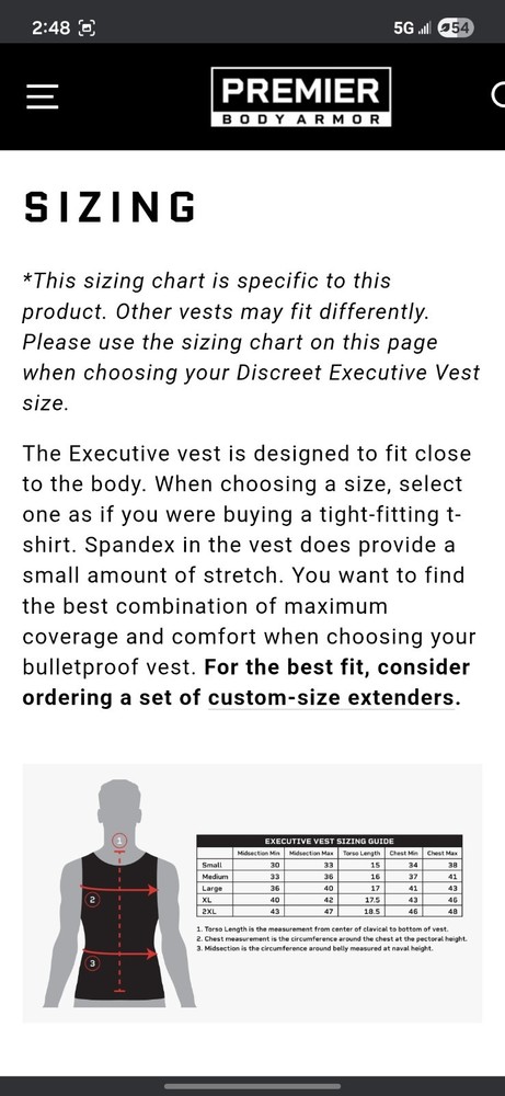 Discreet Executive Vest - Level IIIA DEV-WHITE-S Size Small