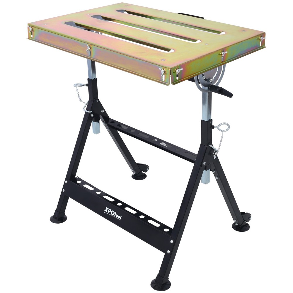 30"x20" Welding Table on Wheels, 400lb Capacity, Folding & Adjustable Bench