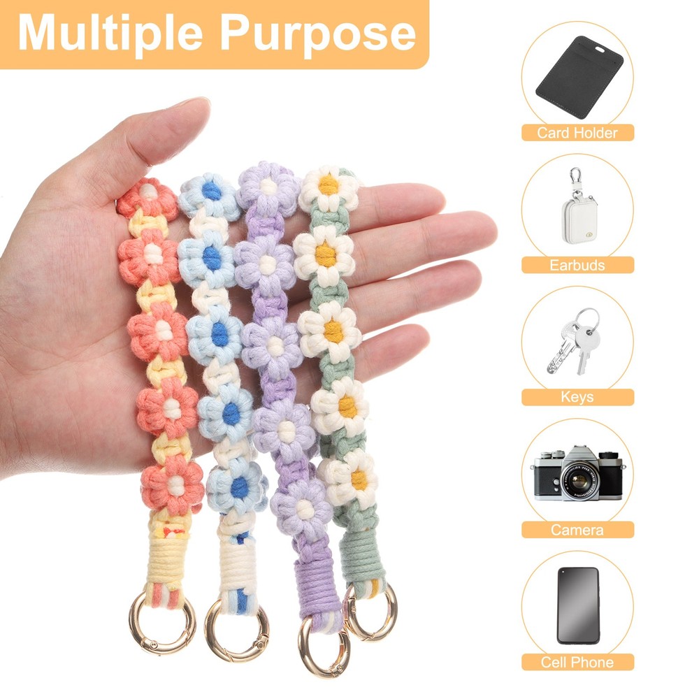 2 Pcs Cute Phone Wrist Strap with Tether Tabs, Purple