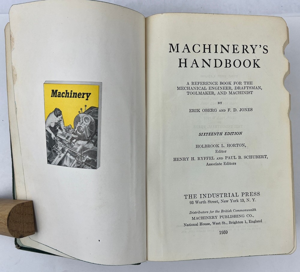 1959 Machinery's Handbook 16th Edition Machinists Engineers Reference