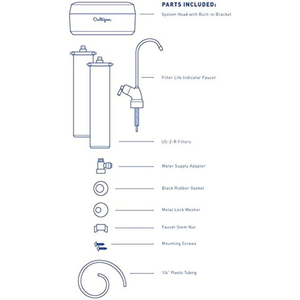 CULLIGAN US-2 US-2-R 2Stage Drink WTR System, 13.58 x 10.23 x 4.52, White