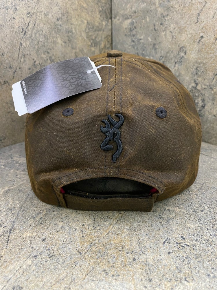 Browning Liberty Wax Baseball Cap 308776881 Brown Hook & Loop Closure