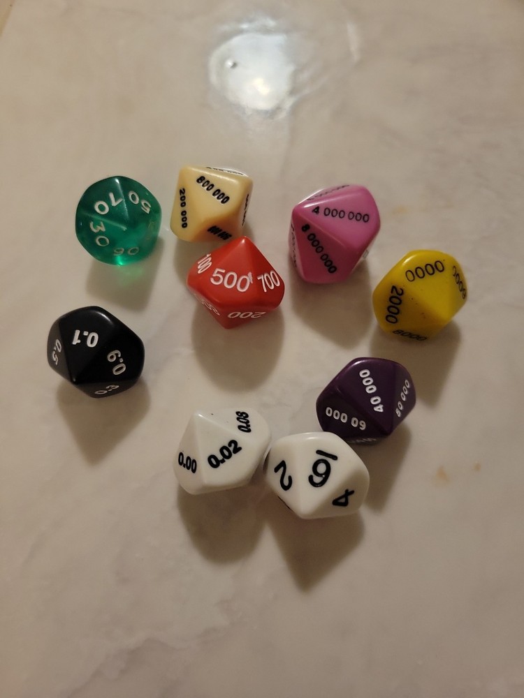 Place Value Dice Set Educational Colorful Math Teaching Learning Tools Set Of 9