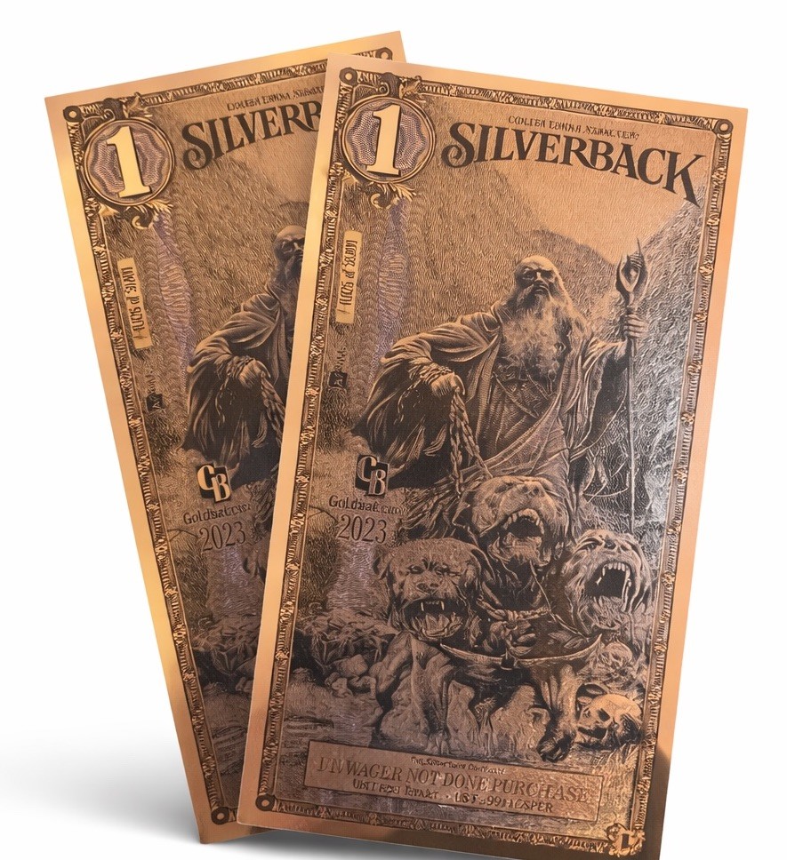 X 2 Consecutive Hades Silverback Silver Note - Legends of Olympus Series