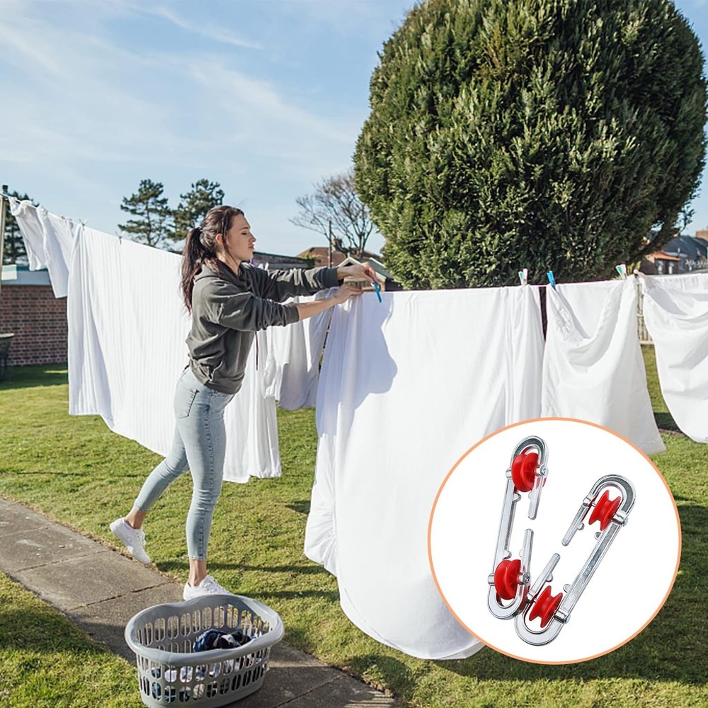 2 Pack Clothesline Spreader，Plastic Aluminum Clothesline Separator Spread