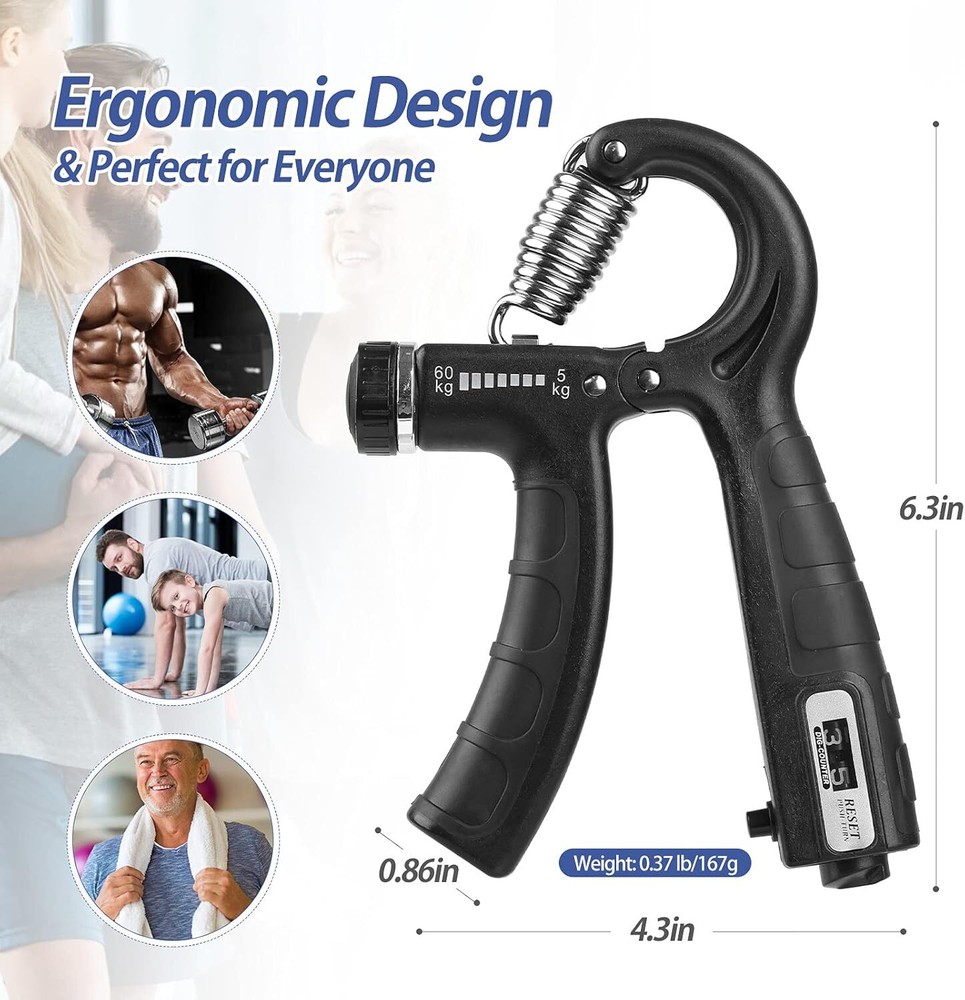 2 Pack Grip Strength Trainer with Counter
