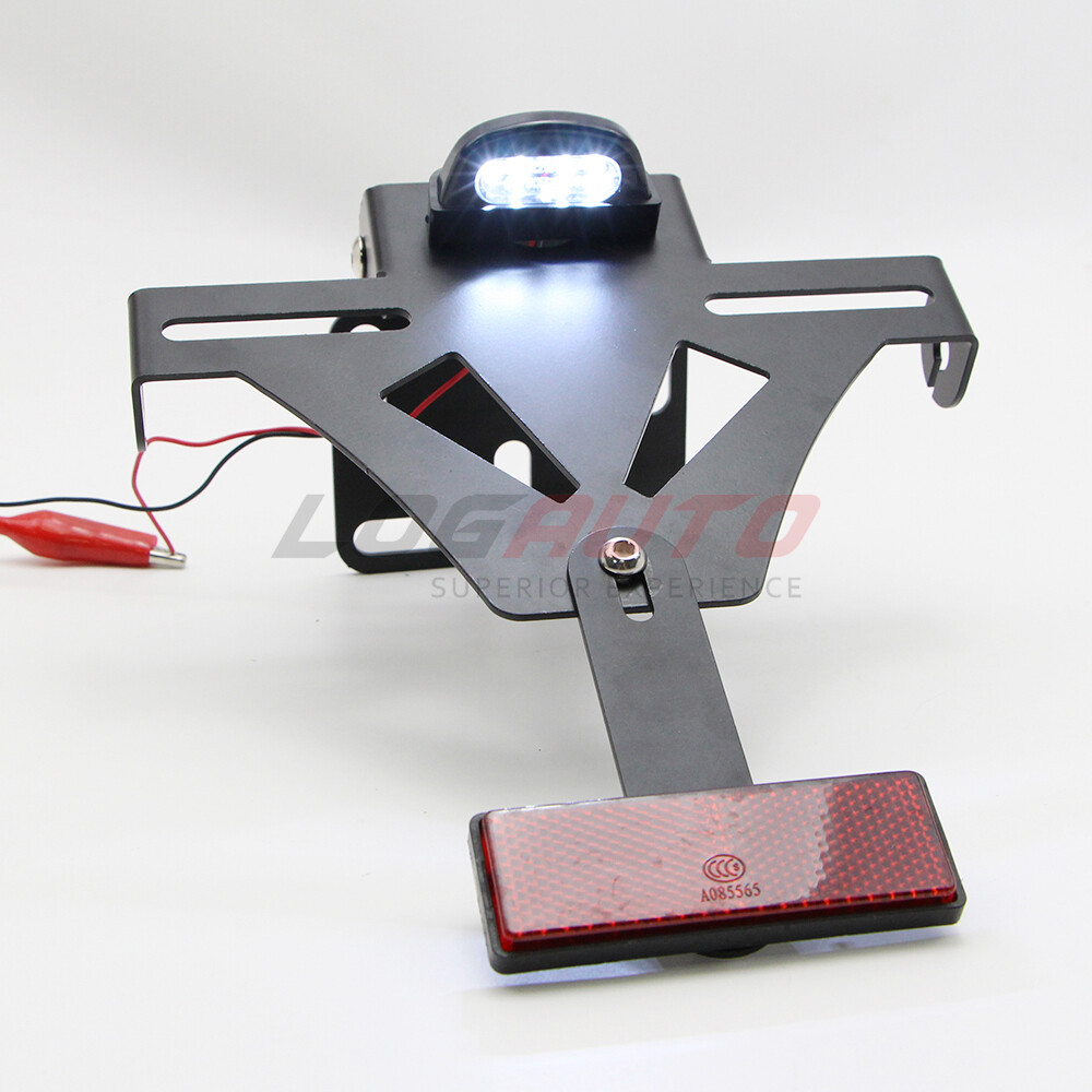Adjustable License Plate Bracket Mount Universal Motorcycle Tail Light Holder
