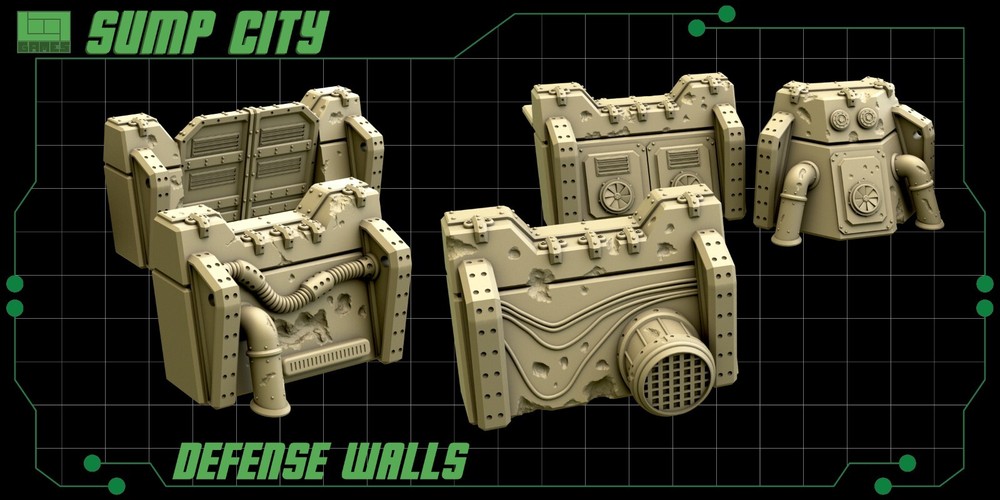 Defensive Walls, 6mm/8mm compatible Battletech