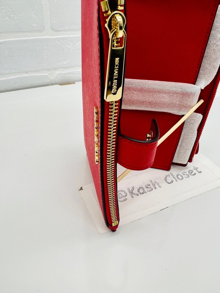 Michael Kors Double Zip Wristlet Wallet Bright Red