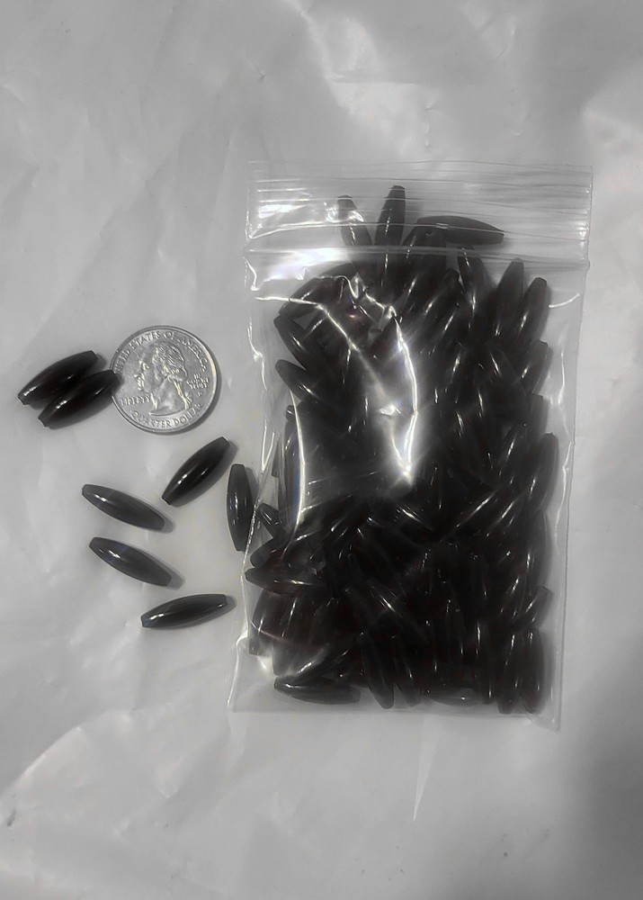 Spaghetti Oval Black Beads - 100 Pcs