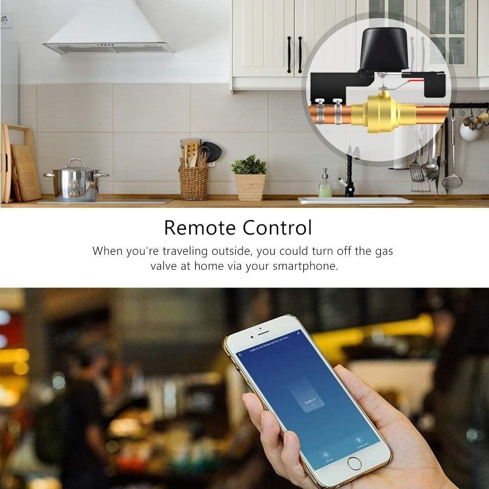 Compact Smart Water Valve with Remote Control - Compatible with iOS/Android