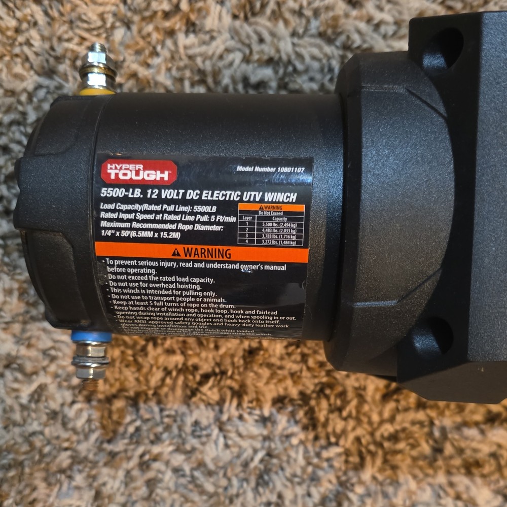 Hyper Tough 5500-LB Electric UTV Wench- See Description