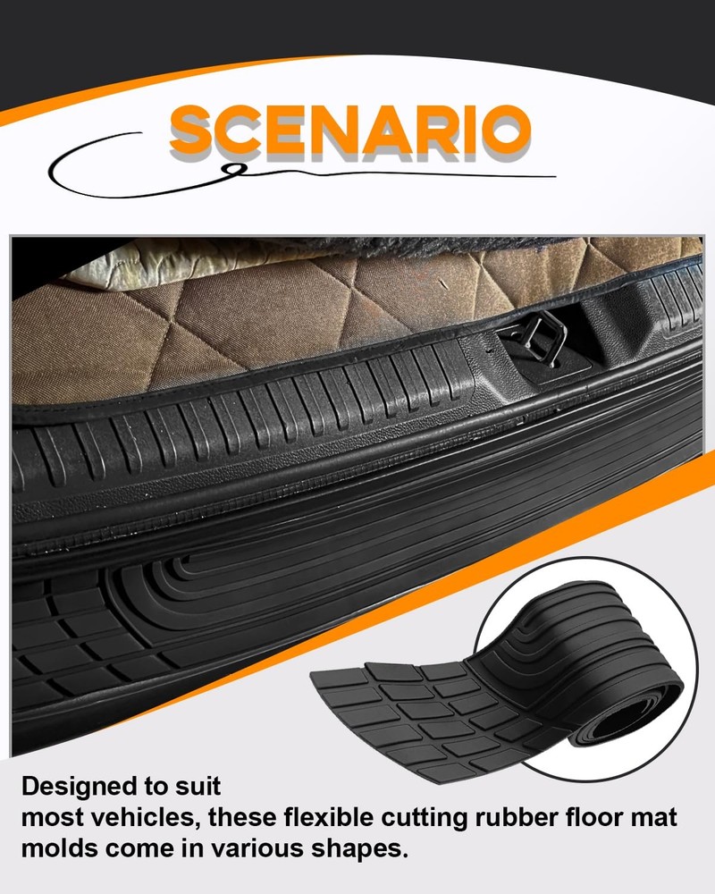 Universal 41 Car Rear Bumper Protector - Rubber Anti-Scratch Accessory