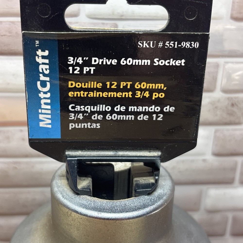 60mm 12-Point 3/4" Drive MintCraft Socket, CR-V, Free US Ship
