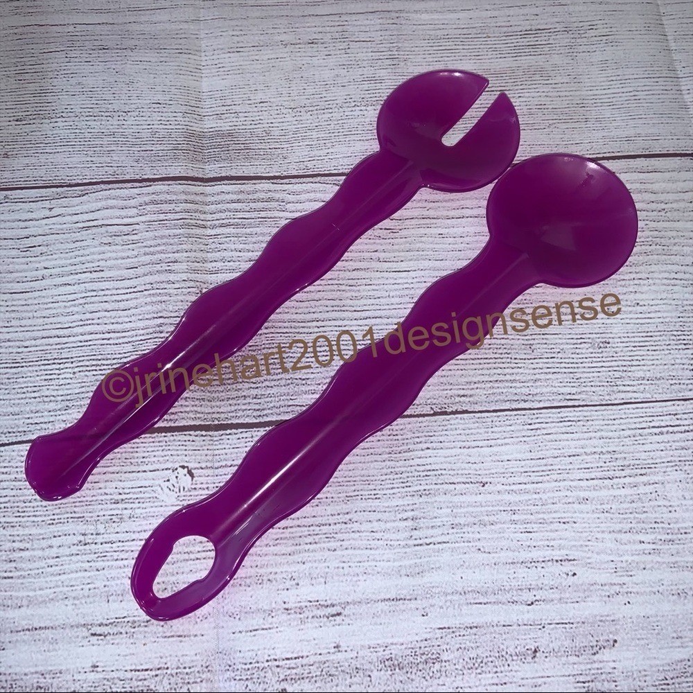Tupperware Purple Salad Serving Fork & Spoon